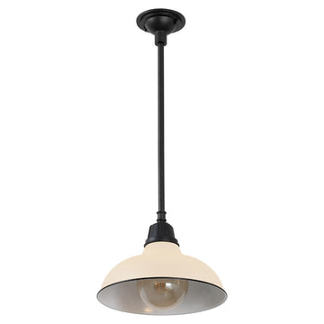 Jasper 12.25" Farmhouse Industrial Indoor/Outdoor Iron LED Pendant